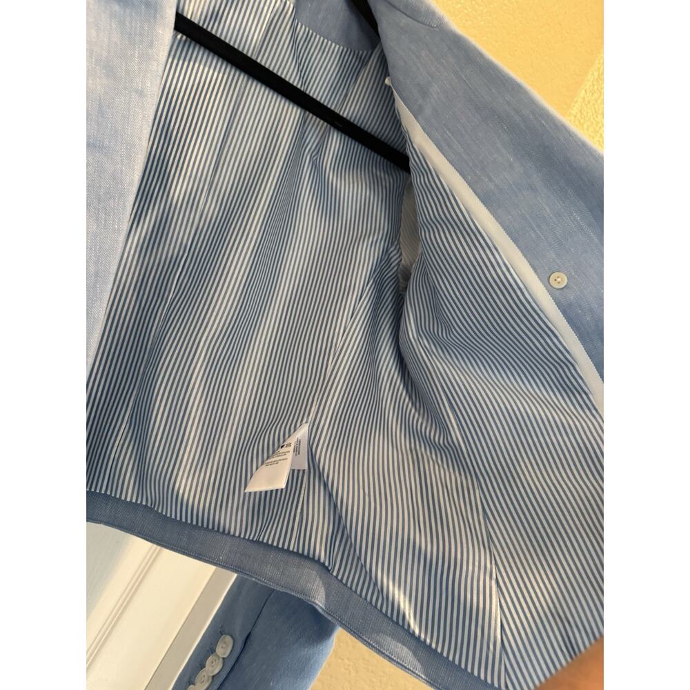 Veronica Beard Diego Linen Dickey Blazer Size 10 in Lake Blue - Picture 5 of 7